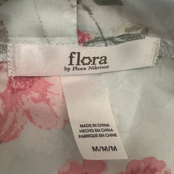 NWT! Luxe Flora by Flora Nikrooz Satiny Floral Peony Wrap Robe – Medium - Divine - Picture 7 of 9